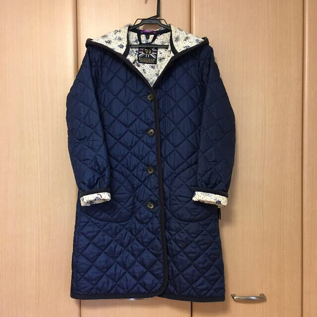 LAVENHAM ラベンハム　キルティングコート　ロング丈　ネイビー　1B 36