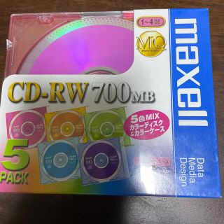 マクセル(maxell)のマクセル データ用CD-RW 700MB カラーミックス(5枚)(その他)