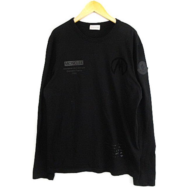 MONCLER(モンクレール)のモンクレール 20AW Tシャツ 長袖 ワッペン ロゴ プリント ブラック M メンズのトップス(Tシャツ/カットソー(七分/長袖))の商品写真