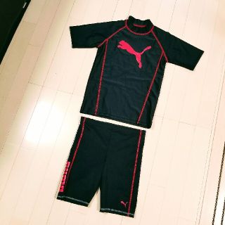 プーマ(PUMA)のアマオ様専用◆PUMA◆ラッシュガード 水着 上下セットアップ 黒×赤 160(水着)