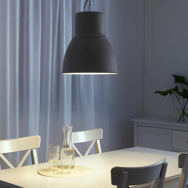 IKEA(イケア)のIKEA 照明 HEKTAR ヘクタル ペンダントランプ, ダークグレー38cm インテリア/住まい/日用品のライト/照明/LED(天井照明)の商品写真