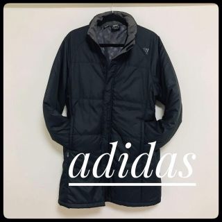 アディダス(adidas)の【美品】adidas(アディダス)★ロングジャケット★黒Mサイズ★(ブルゾン)