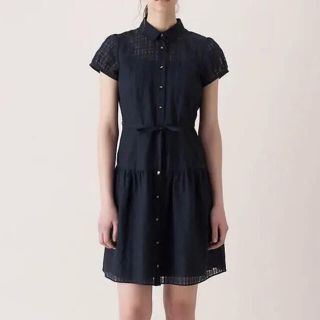 バーバリーブルーレーベル(BURBERRY BLUE LABEL)のブルーレーベル　クレストブリッジ マイクロチェックレーシーワンピース(ひざ丈ワンピース)