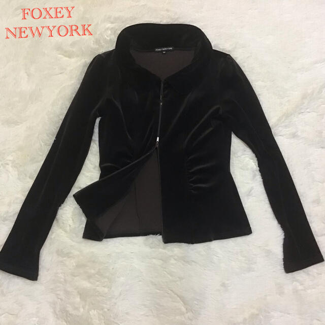 【がアクセン】 FOXEY - 美品 FOXEY フォクシー 女優襟 中綿 ジャケット ブルゾンの通販 by mellow｜フォクシーなら