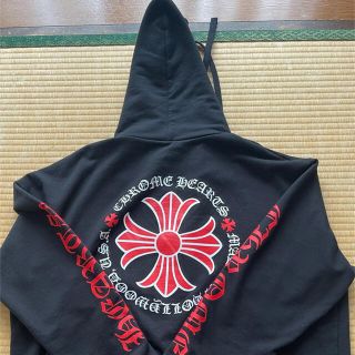 クロムハーツ(Chrome Hearts)のクロムハーツパーカー黒×赤　美品(パーカー)