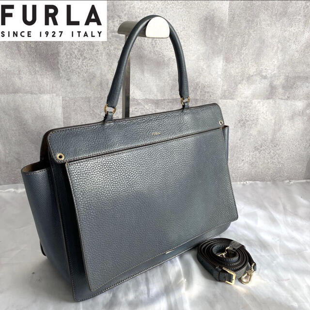 Furla(フルラ)の【FURLA】フルラ ライク 2way A4収納可能 青緑 レザー ハンドバッグ レディースのバッグ(ハンドバッグ)の商品写真