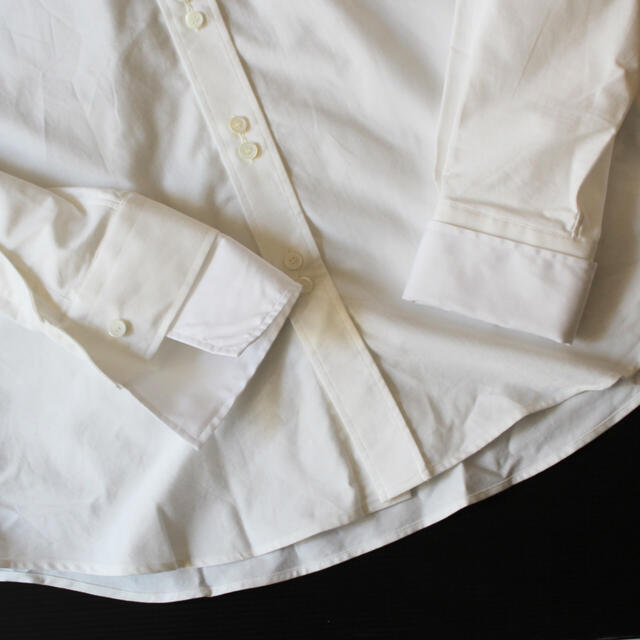 《バーバリー》新品 厚手コットン Wカラー・カフス ドレスシャツ 首回り43 6
