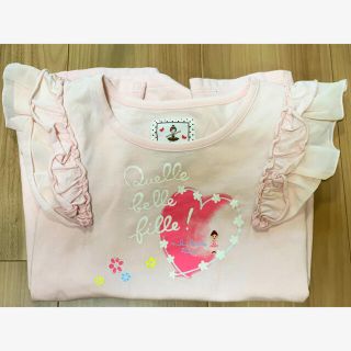 ミキハウス(mikihouse)の美品！ミキハウスリーナちゃんピンク色フレフレ袖Tシャツ140cm(Tシャツ/カットソー)