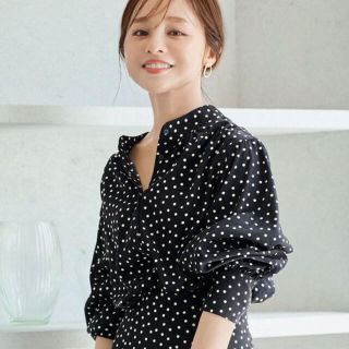 コウベレタス(神戸レタス)の【タグ付き新品】ドット柄♡バンドカラーブラウス(シャツ/ブラウス(長袖/七分))