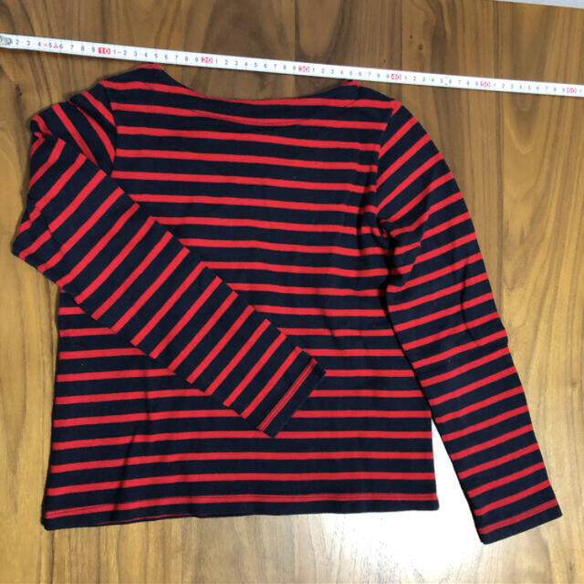 PETIT BATEAU(プチバトー)のプチバトーキッズ　バスクシャツ　リボン付き キッズ/ベビー/マタニティのキッズ服女の子用(90cm~)(Tシャツ/カットソー)の商品写真