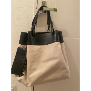 ボッテガヴェネタ(Bottega Veneta)のBOTTEGA VENETA レザートリム キャンバストートバッグ (トートバッグ)