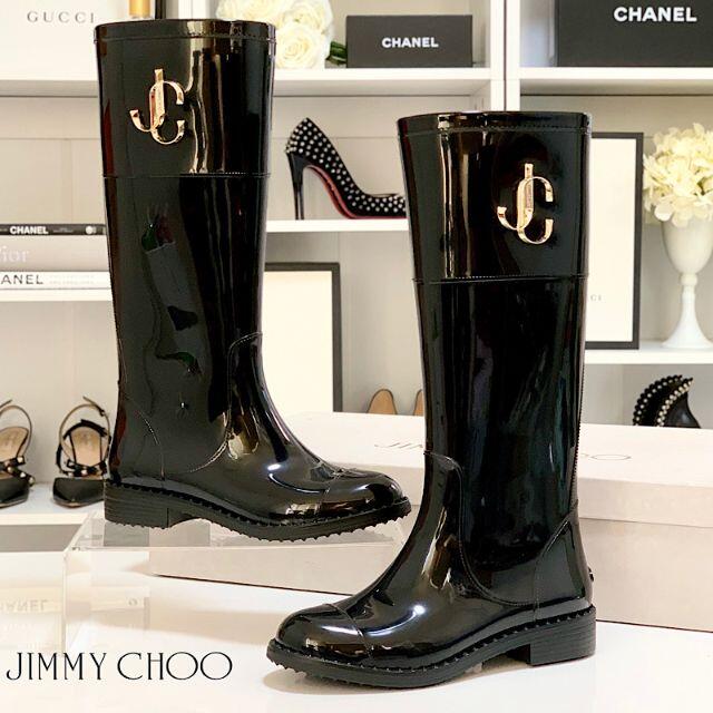 JIMMY CHOO - 3272 未使用 ジミーチュウ JCロゴ ラバー レインブーツ