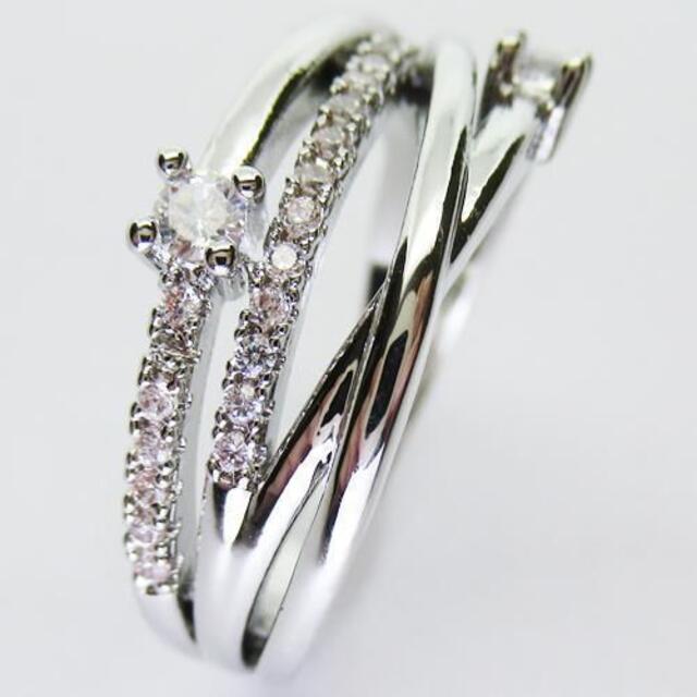 新品 13号 cz ダイヤモンド 色 リング キュービックジルコニア シルバー レディースのアクセサリー(リング(指輪))の商品写真