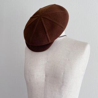 マックスマーラ(Max Mara)のMaxMara マックスマーラ ウールハンチング帽 ブラウン(ハンチング/ベレー帽)