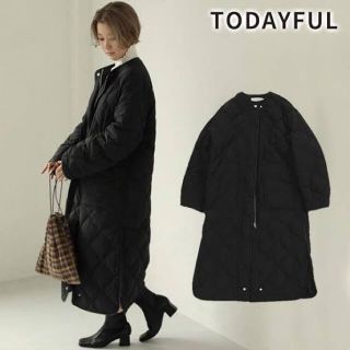 トゥデイフル(TODAYFUL)のtodayful キルティングダウンコート（ブラック）(ダウンコート)