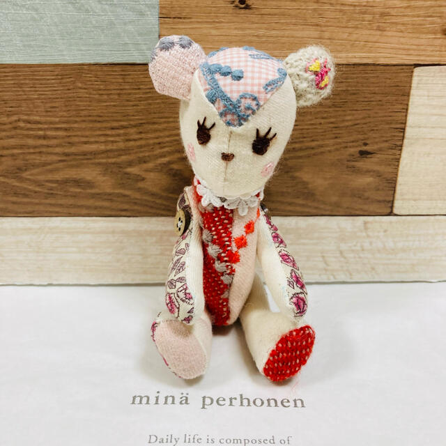 mina perhonen(ミナペルホネン)のミナペルホネン　テディベア♡ ハンドメイドのぬいぐるみ/人形(ぬいぐるみ)の商品写真