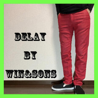 ウィンアンドサンズ(Win&Sons)の【Delay by Win&Sons】カラーニットデニム サイズ2 レッド(デニム/ジーンズ)