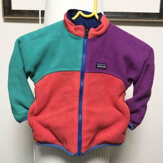 パタゴニア(patagonia)のpatagoniaパタゴニア リバーシブル フリース ブルゾン キッズ ブルー(ジャケット/上着)