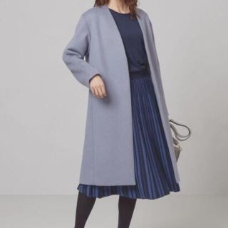 ユナイテッドアローズ(UNITED ARROWS)の(美品) THE STATION STORE ♪ ノーカラーコート(ロングコート)