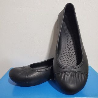 クロックス(crocs)のソフトカジュアルパンプス　楽かるぱん　黒L　レインパンプス　レインシューズ　新品(その他)