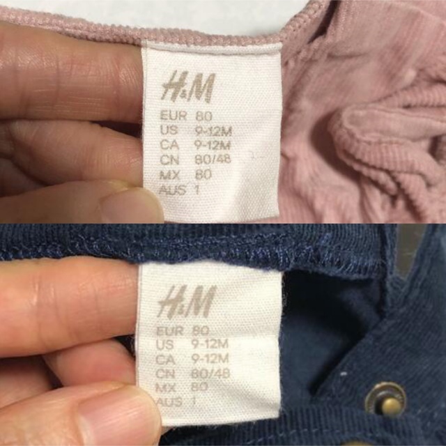 H&M(エイチアンドエム)のH&M ワンピース セット コーデュロイ80サイズ キッズ/ベビー/マタニティのベビー服(~85cm)(ワンピース)の商品写真