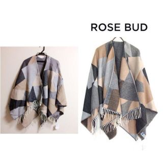 ローズバッド(ROSE BUD)のROSE BUD カラーブロッキングポンチョ(ポンチョ)