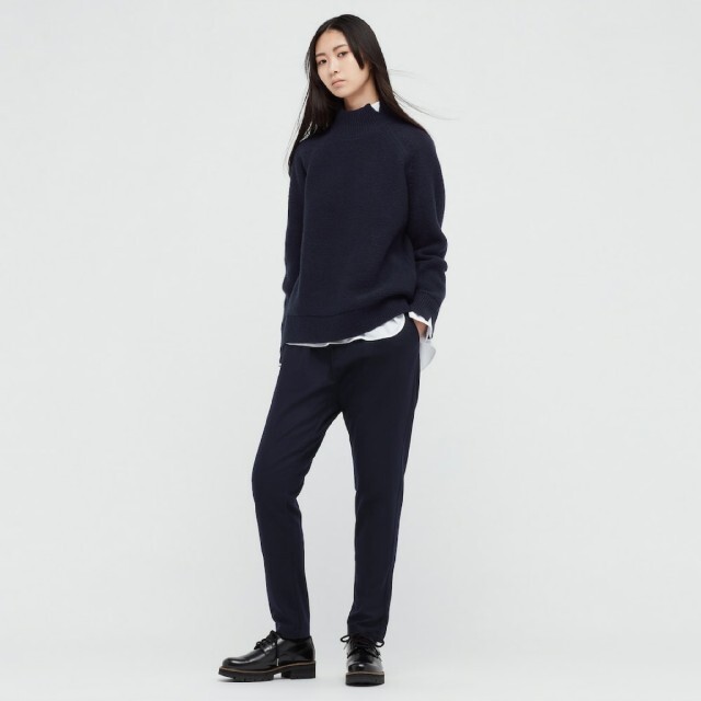 プレミアムラムケーブルハイネックセーター ネイビー 3XL