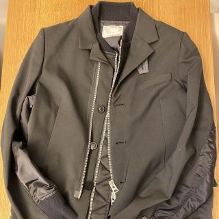 サカイ(sacai)のsacai 21ss suiting ジャケット 黒(テーラードジャケット)