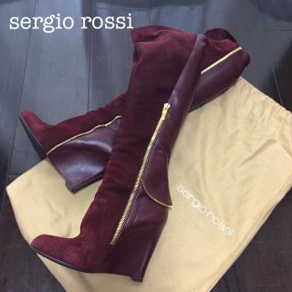 セルジオロッシ(Sergio Rossi)の美品⭐︎セルジオロッシ⭐︎スエード×レザーデザインブーツ(ブーツ)