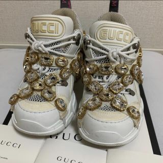 グッチ(Gucci)のGUCCI フレッシュトレッククリスタルスニーカー(スニーカー)