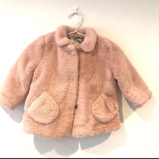 ザラキッズ(ZARA KIDS)のzara baby ファーコート　ピンク　訳あり(コート)