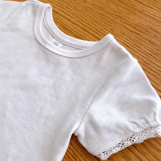 babyGAP(ベビーギャップ)の《babyGap》袖レース　半袖Tシャツ　90サイズ キッズ/ベビー/マタニティのキッズ服女の子用(90cm~)(Tシャツ/カットソー)の商品写真