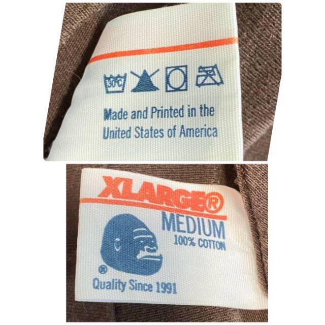 XLARGE(エクストララージ)の【USA製】 エクストララージ Tシャツ 茶色 デカロゴ プリント 旧タグ レア メンズのトップス(Tシャツ/カットソー(半袖/袖なし))の商品写真