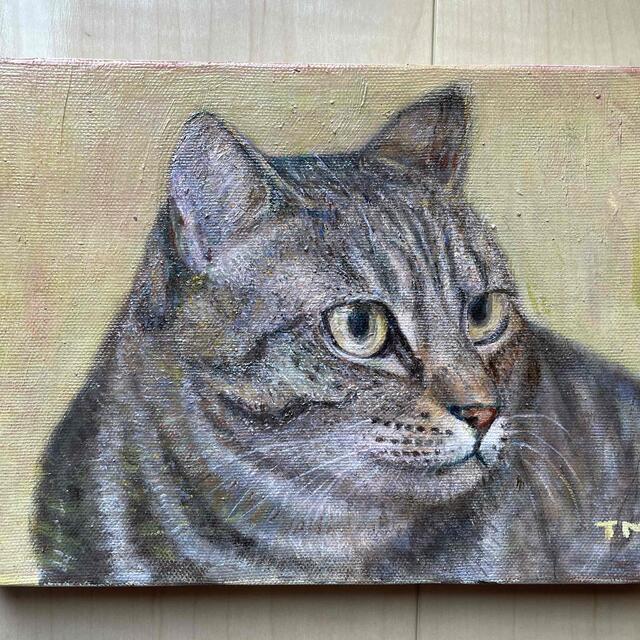 油絵　油彩画　猫　オリジナル