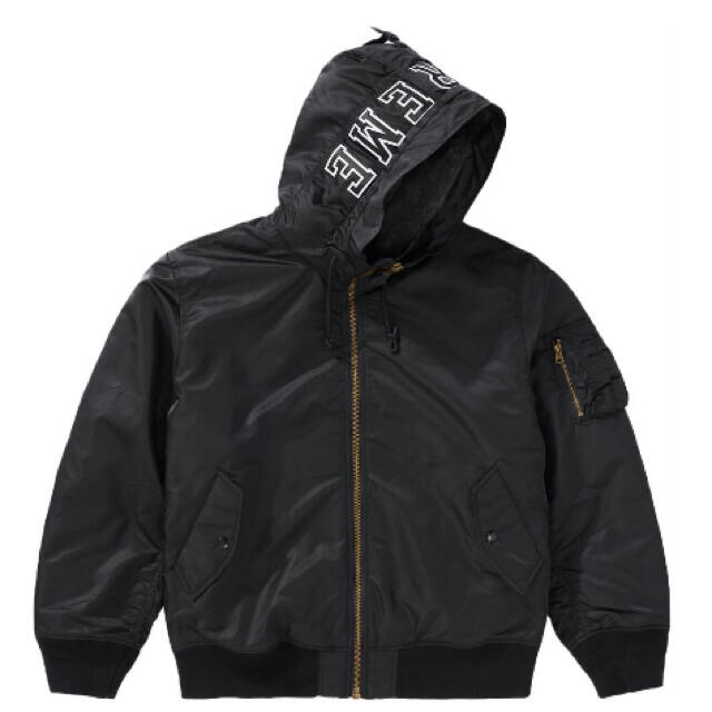 Supreme(シュプリーム)のsupreme hooded MA-1 Lサイズ　黒 メンズのジャケット/アウター(ミリタリージャケット)の商品写真