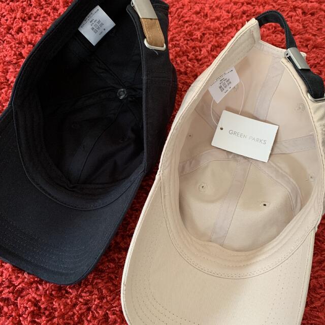 【売切れ】キャップ 帽子　ベージュ＆ブラック 2点セット♡ レディースの帽子(キャップ)の商品写真