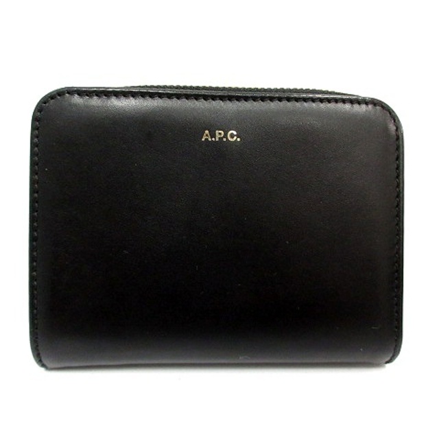 アーペーセー A.P.C. 二つ折り財布 ラウンドジップ ウォレット レザー 黒
