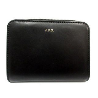 アーペーセー(A.P.C)のアーペーセー A.P.C. 二つ折り財布 ラウンドジップ ウォレット レザー 黒(財布)