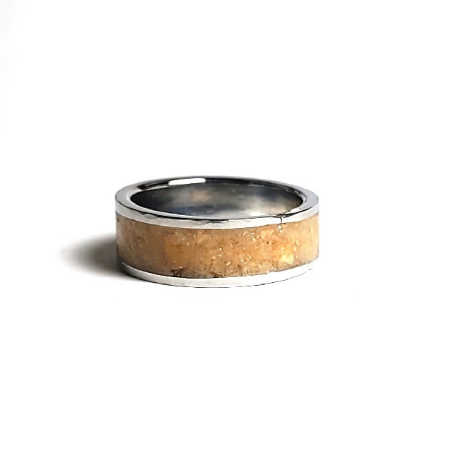 H3065【天然石】オレンジカルサイト ×ステンレス304 指輪 21号 メンズのアクセサリー(リング(指輪))の商品写真
