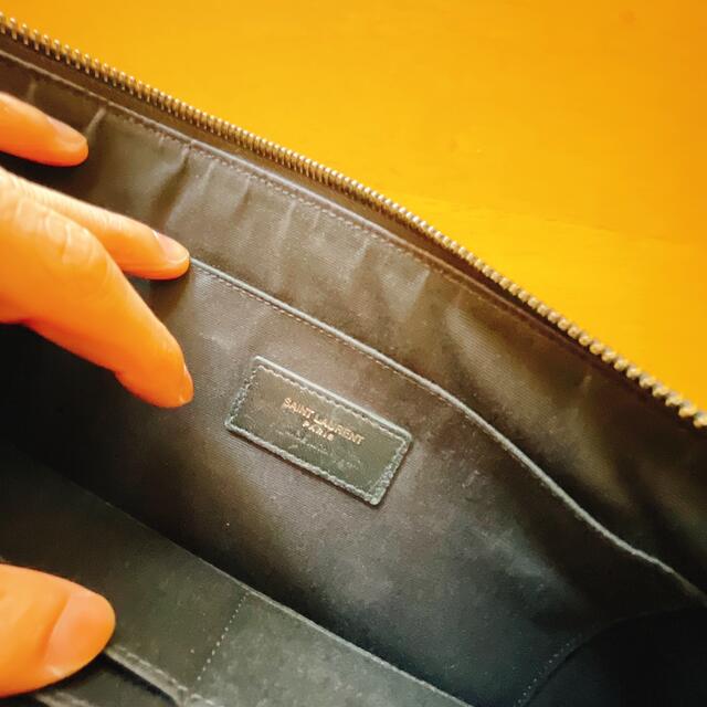 極美品✨ SAINT LAURENT クラッチバッグ レザー ブラック ロゴ金具