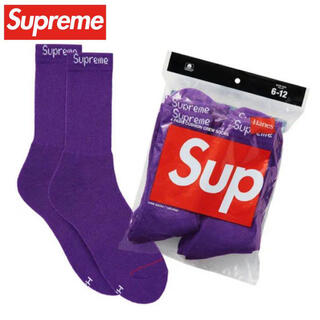 シュプリーム(Supreme)のSupreme×Hanes Crew Socks 1足 紫 新品(ソックス)