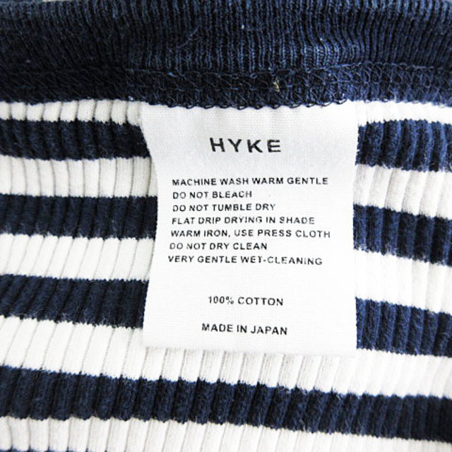HYKE(ハイク)のハイク HYKE 近年モデル ニット カットソー 長袖 ボーダー 白 紺 レディースのトップス(ニット/セーター)の商品写真