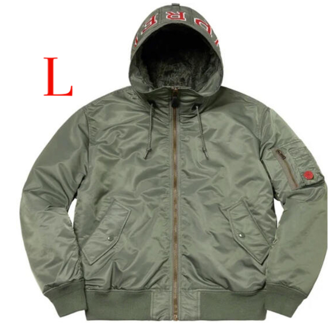 Lサイズ　supreme  Hooded MA-1 oliveジャケット/アウター