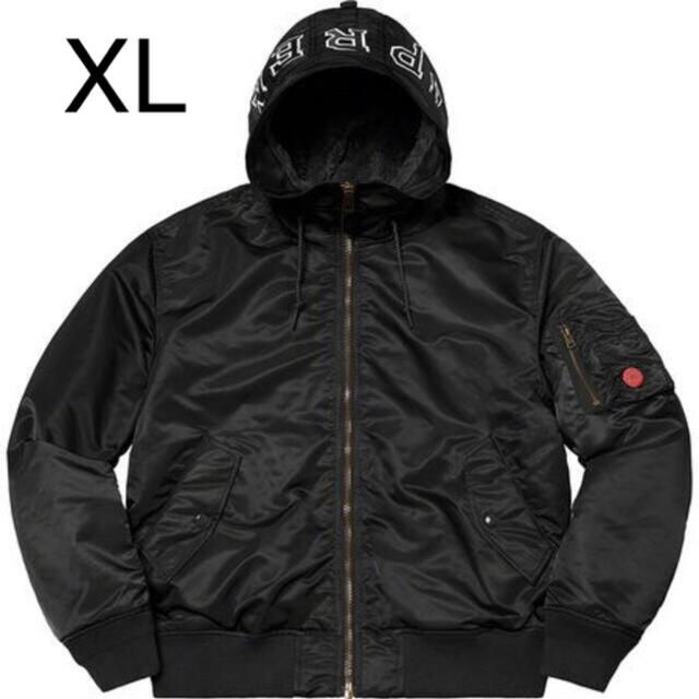supreme hooded MA-1 XL black | フリマアプリ ラクマ