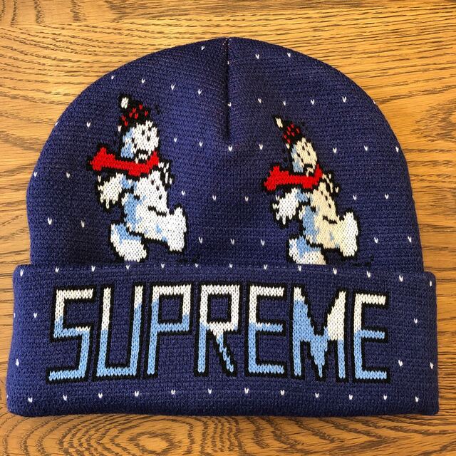 シュプリーム　Snowman Beanie　ネイビー