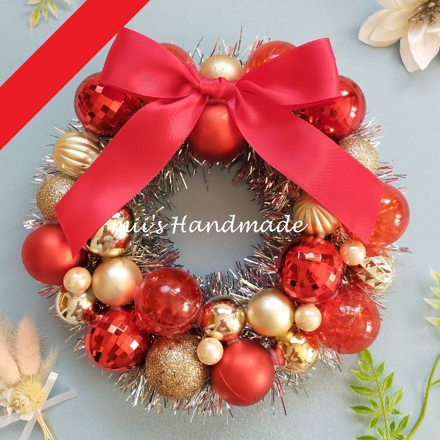 極細繊維クロス 専用☆クリスマスリース☆ キラキラボール レッド×ゴールド フラワーリース - 通販 - www.fcdcontabilidade.com.br