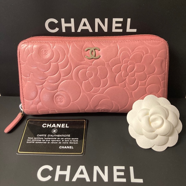 CHANEL(シャネル)の【激安♡正規品♡美品】シャネル　カメリア　ラウンドジップウォレット レディースのファッション小物(財布)の商品写真