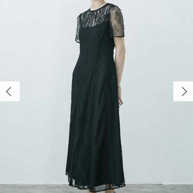 LADYナローレースマキシワンピース ブラック LAGUNAMOON ファッション