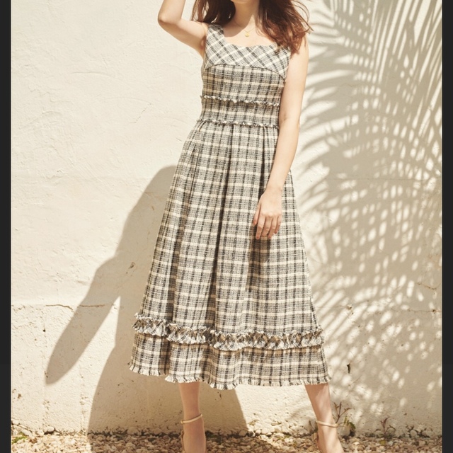 Her lip to♡ Summer Tweed Dress ネイビー Ｓ-