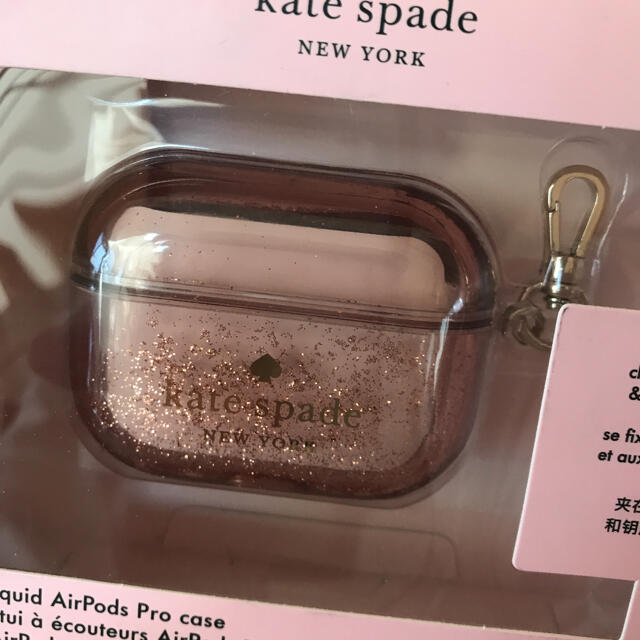 【kate spade】AirPodsProケース グリッター　ゴールド 1